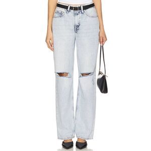 NWT GOOD AMERICAN Good 90's Relaxed Jeans in Light Wash